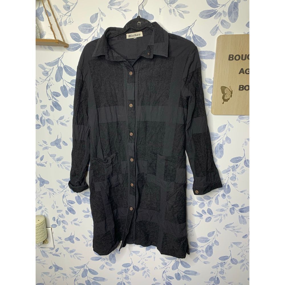 Minibee Button Up Long Sleeve Dress Size M